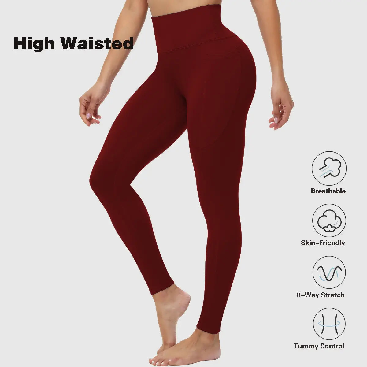 Elevate Your Workout with Stylish High-Waisted Yoga Pants Featuring Convenient Pockets - Ideal Leggings for Gym and Everyday Wear