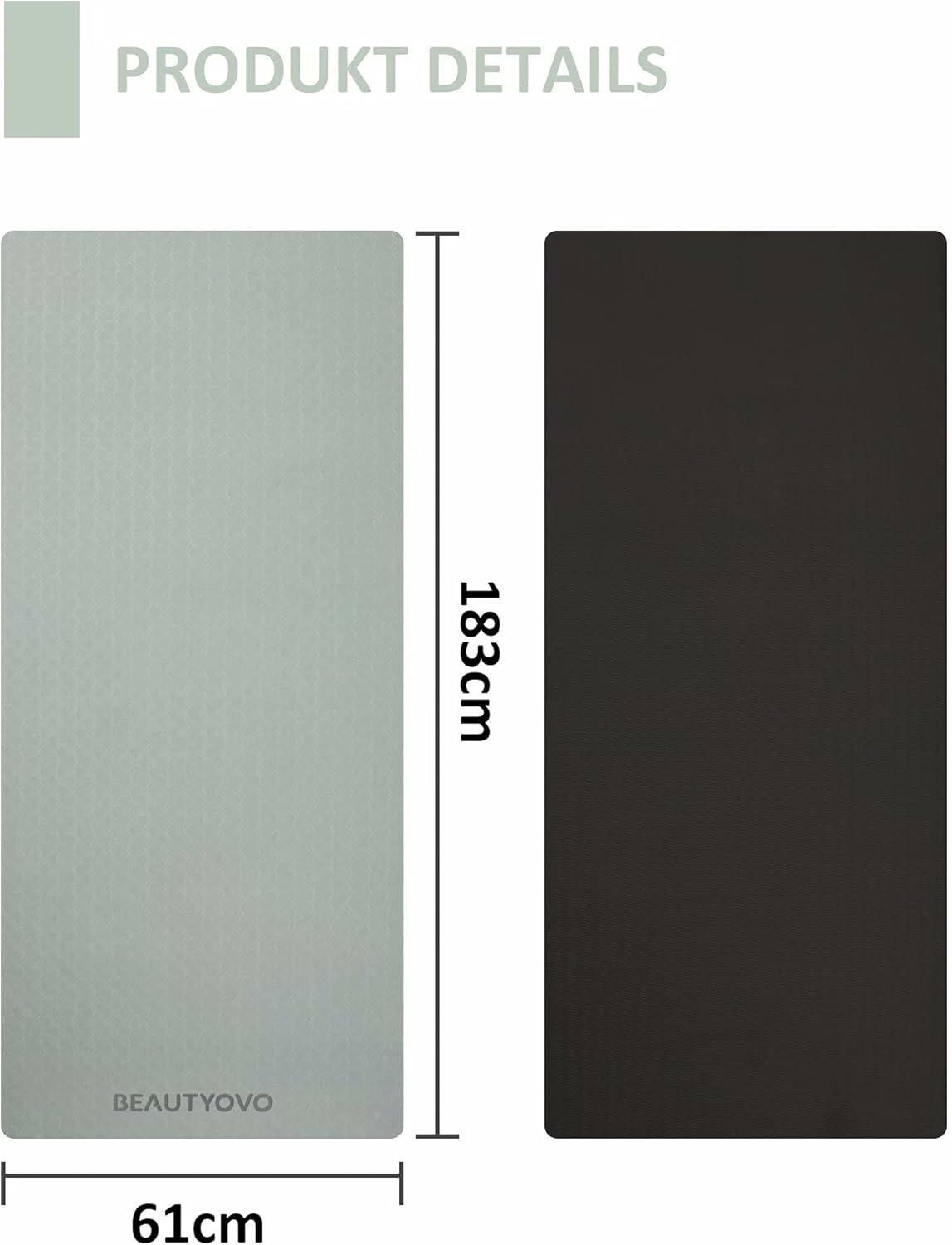 HRIZN TPE Yoga Mat | 8mm Extra Thick, Non-Slip