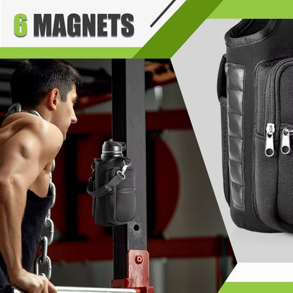 Stay Hydrated in Style: HRIZN Magnetic Water Bottle Holder with Phone Pocket and Adjustable Strap