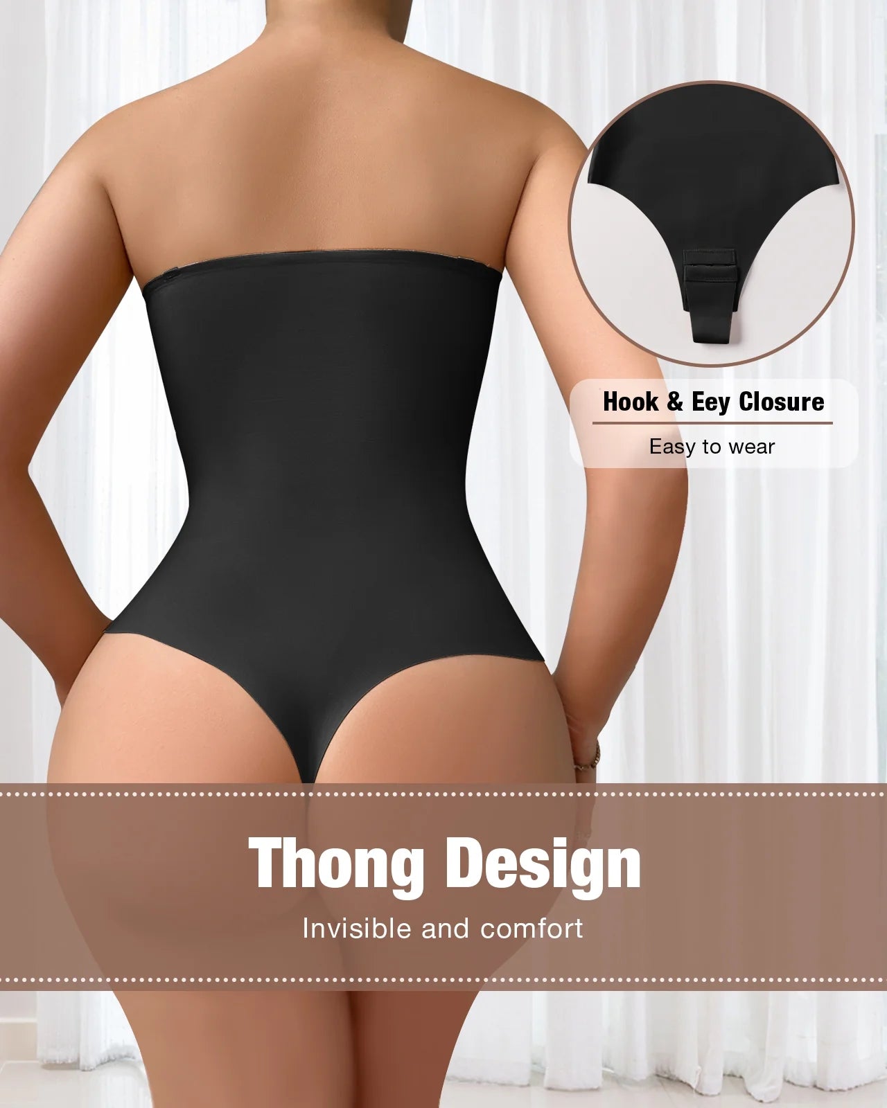 Elevate Your Look with HRIZN's Strapless Shapewear Bodysuit - Ultimate Tummy Control & Built-in Push-Up Bra for Effortless Elegance