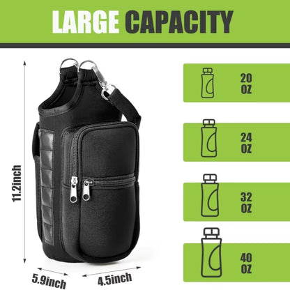 Stay Hydrated in Style: HRIZN Magnetic Water Bottle Holder with Phone Pocket and Adjustable Strap