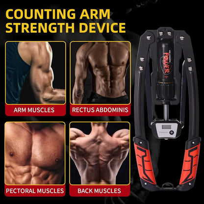 Unleash Your Strength with the HRIZN Adjustable Hydraulic Chest Expander & Arm Twister - Perfect for Building Upper Body Muscle