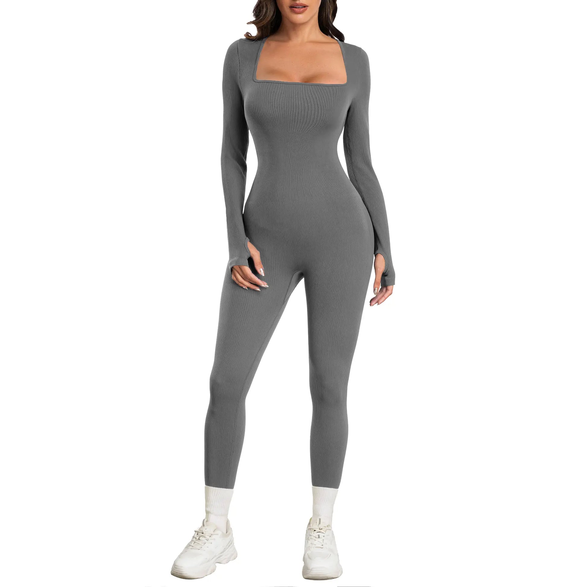 Transform Your Workout Experience with the HRIZN Women's Ribbed Long Sleeve Yoga Jumpsuit