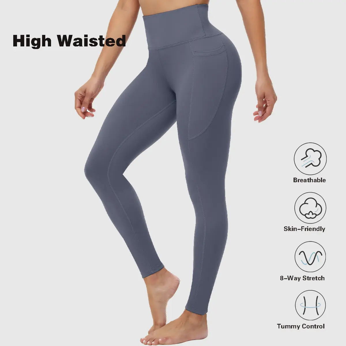 Elevate Your Workout with Stylish High-Waisted Yoga Pants Featuring Convenient Pockets - Ideal Leggings for Gym and Everyday Wear