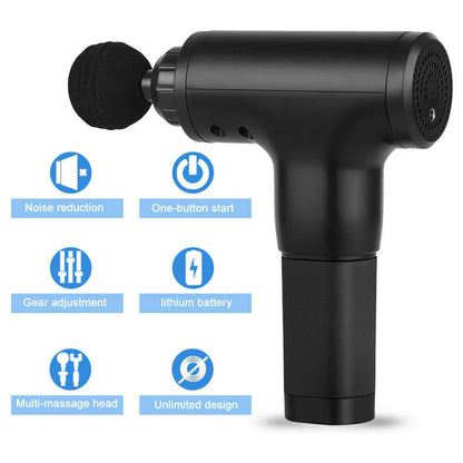 Experience Ultimate Muscle Recovery with the HRIZN Deep Tissue Massage Gun - Powerful Percussion Massager Featuring 4 Interchangeable Heads for Unmatched Relaxation