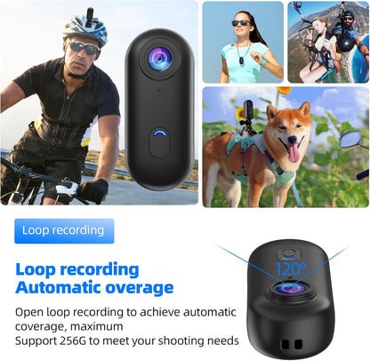 Capture Every Adventure with the HRIZN 4K Mini Body Camera - Waterproof, Portable POV Cam with 64GB Storage and Hands-Free Helmet Mount for Cycling, Motorcycling, and Vlogging