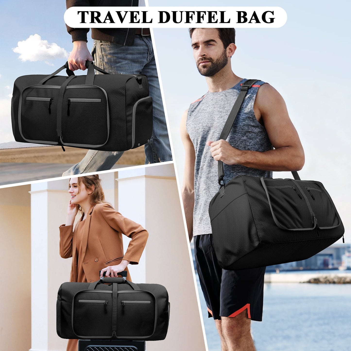 Ultimate 65L Waterproof Duffle Bag - Your Go-To Travel, Gym & Everyday Companion with Shoe Compartment