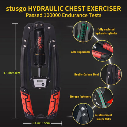 Unleash Your Strength with the HRIZN Adjustable Hydraulic Chest Expander & Arm Twister - Perfect for Building Upper Body Muscle