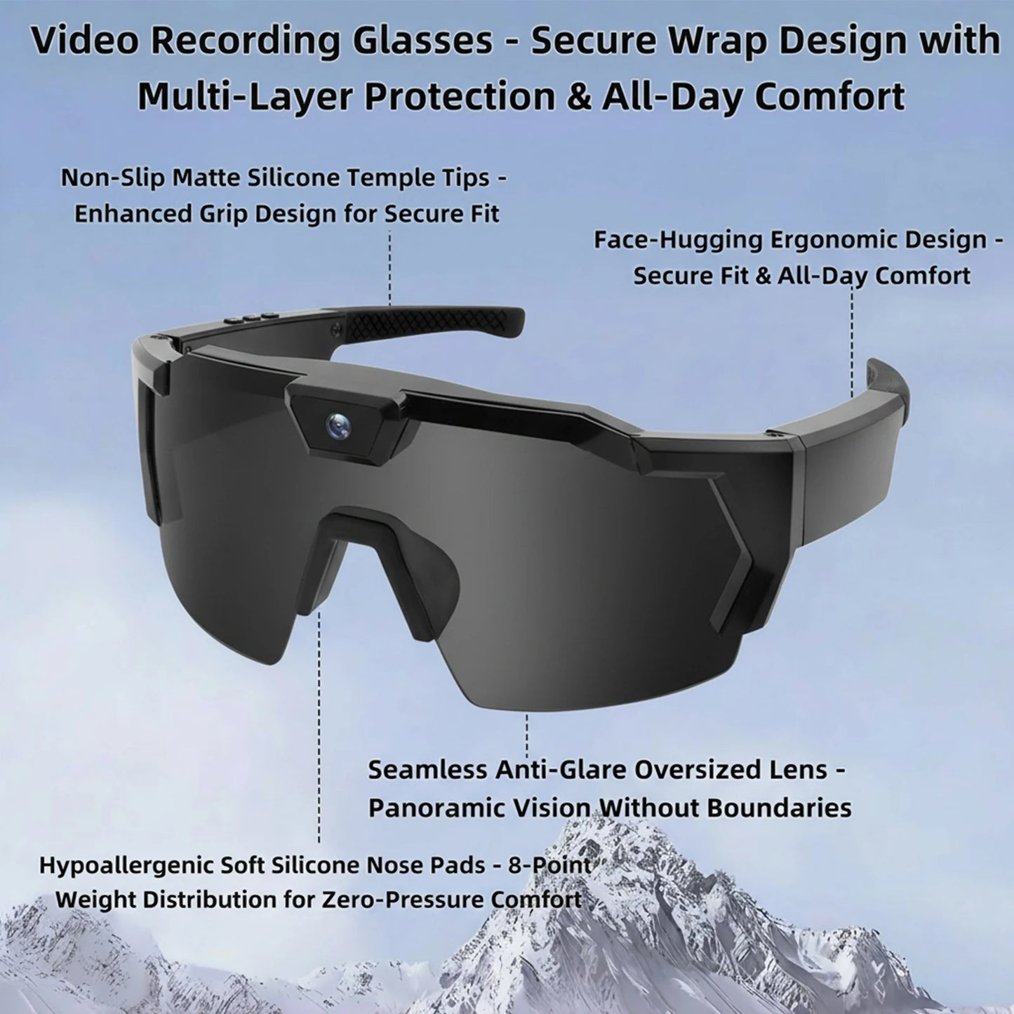 Experience Adventure Like Never Before with HRIZN HD 1080P Smart Action Camera Sunglasses for Cycling and Hiking