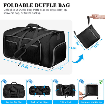 Ultimate 65L Waterproof Duffle Bag - Your Go-To Travel, Gym & Everyday Companion with Shoe Compartment