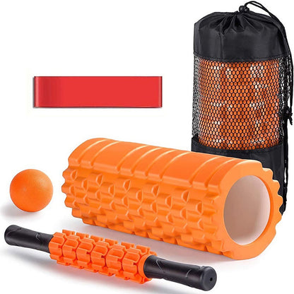 Transform Your Recovery with the HRIZN Ultimate 5-in-1 Foam Roller Set - Vibrant Orange for Muscle Relief!
