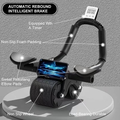 Elevate Your Core Training with the HRIZN Ab Roller Wheel - Featuring Timer & Elbow Support for Ultimate Performance!