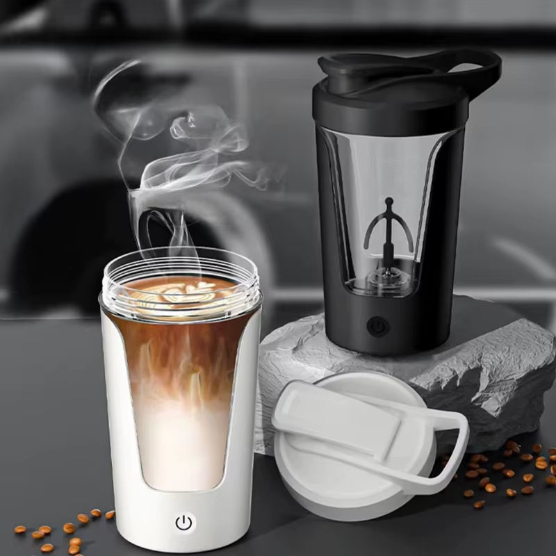 Elevate Your Fitness Game with the HRIZN USB Rechargeable Protein Shaker Cup - 450ml Portable Mixing Bottle for Smooth Shakes Anywhere
