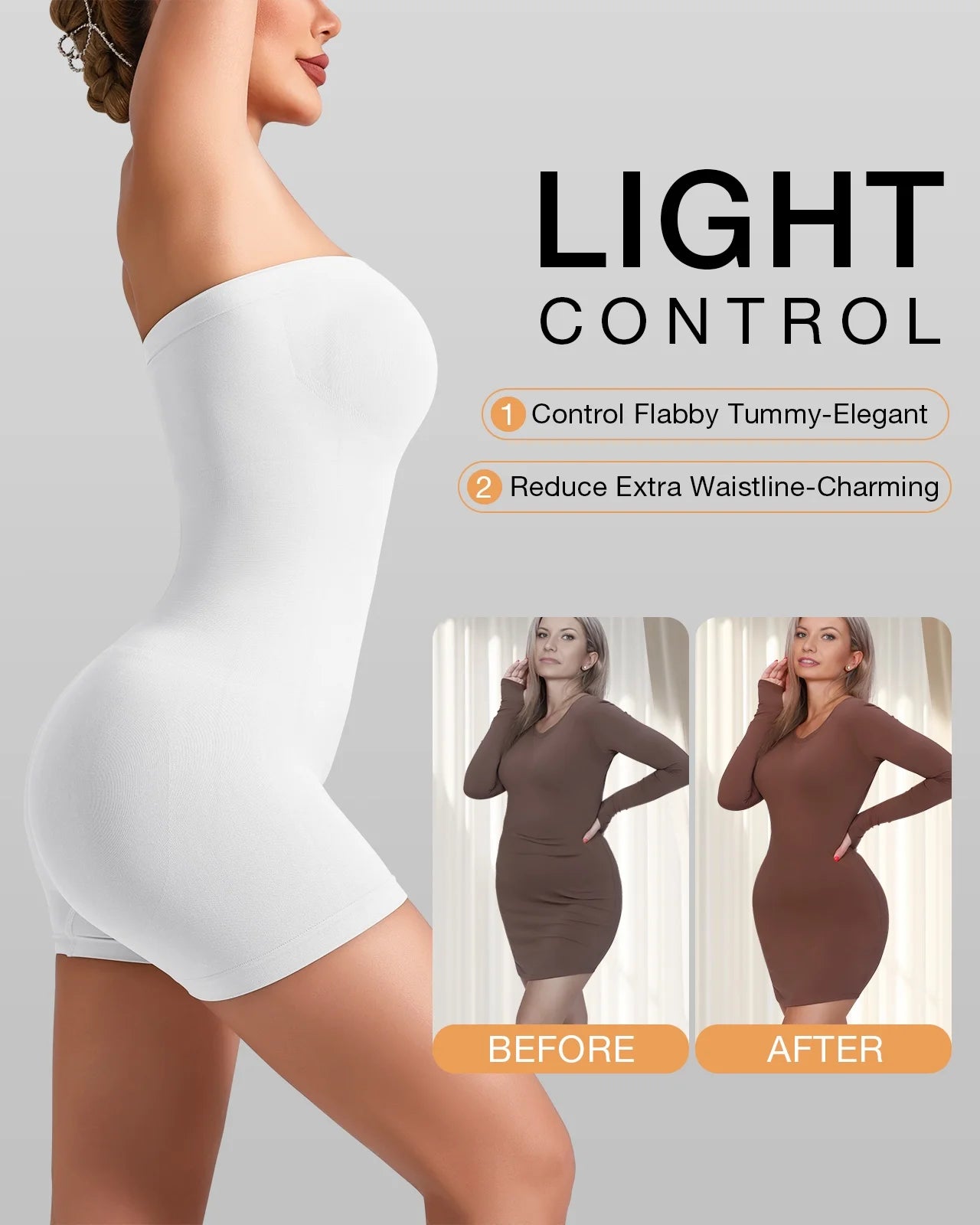 Experience Effortless Elegance with HRIZN's Strapless Tummy Control Bodysuit for Women