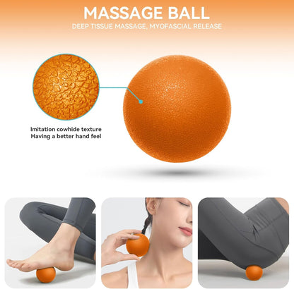 Transform Your Recovery with the HRIZN Ultimate 5-in-1 Foam Roller Set - Vibrant Orange for Muscle Relief!