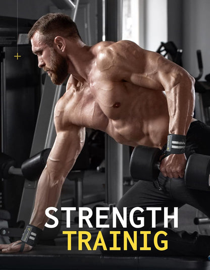 Elevate Your Workout with HRIZN 18" Professional Wrist Wraps – Essential Black Support for Powerlifting and Bodybuilding Success!