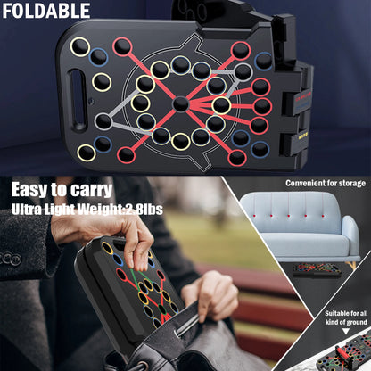 Transform Your Home Workouts with the HRIZN Smart Count Push Up Board - 60 in 1 Multi-Function, Foldable & Portable Fitness Solution for All Ages!