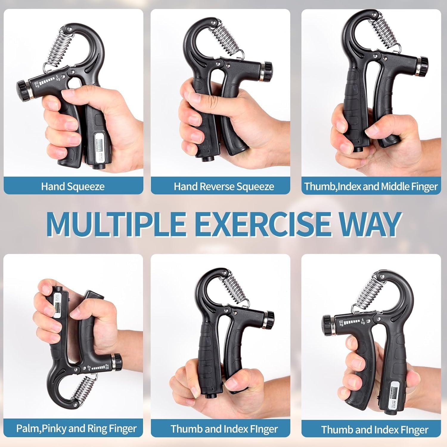 Ultimate Grip Strengthener Kit - 5 Pack Adjustable Resistance for Enhanced Forearm Training