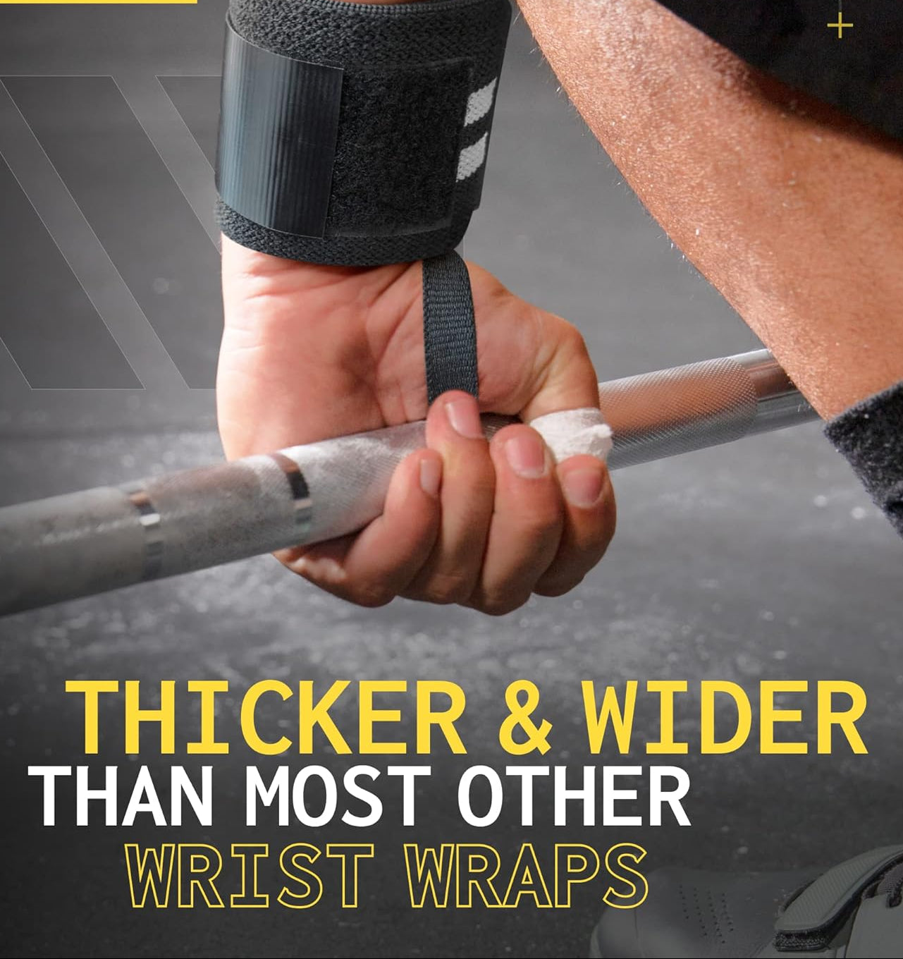 Elevate Your Workout with HRIZN 18" Professional Wrist Wraps – Essential Black Support for Powerlifting and Bodybuilding Success!