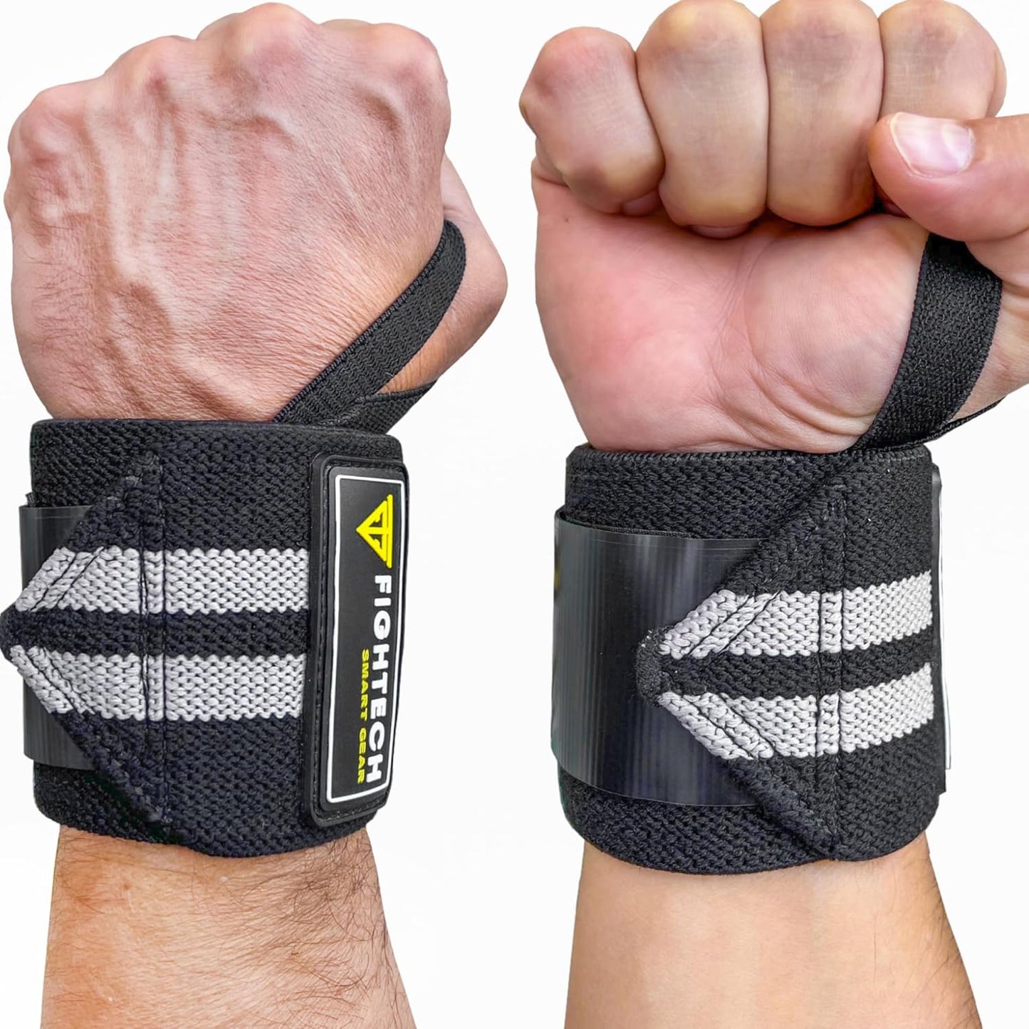 Elevate Your Workout with HRIZN 18" Professional Wrist Wraps – Essential Black Support for Powerlifting and Bodybuilding Success!