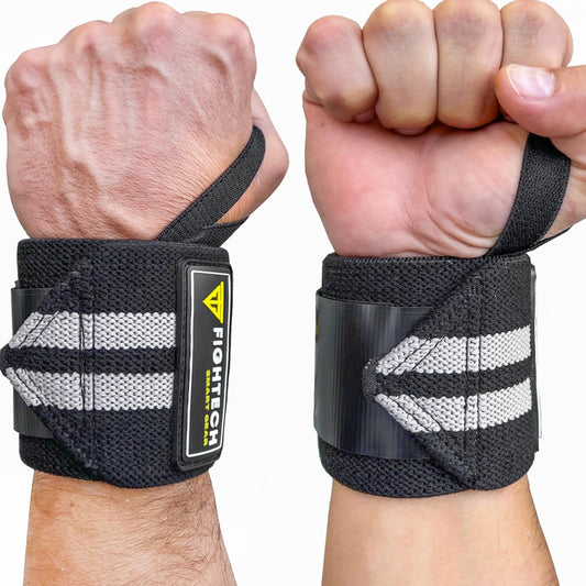 Elevate Your Workout with HRIZN 18" Professional Wrist Wraps – Essential Black Support for Powerlifting and Bodybuilding Success!