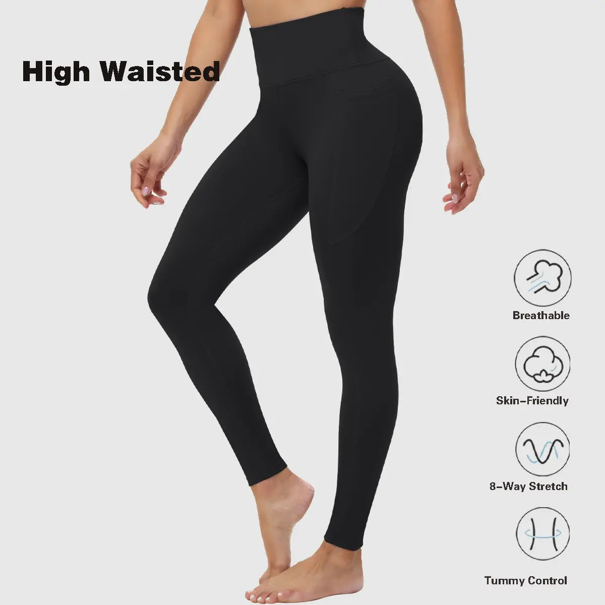 Elevate Your Workout with Stylish High-Waisted Yoga Pants Featuring Convenient Pockets - Ideal Leggings for Gym and Everyday Wear