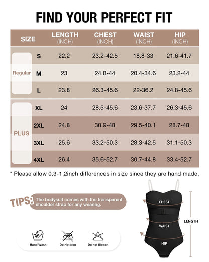 Elevate Your Look with HRIZN's Strapless Shapewear Bodysuit - Ultimate Tummy Control & Built-in Push-Up Bra for Effortless Elegance