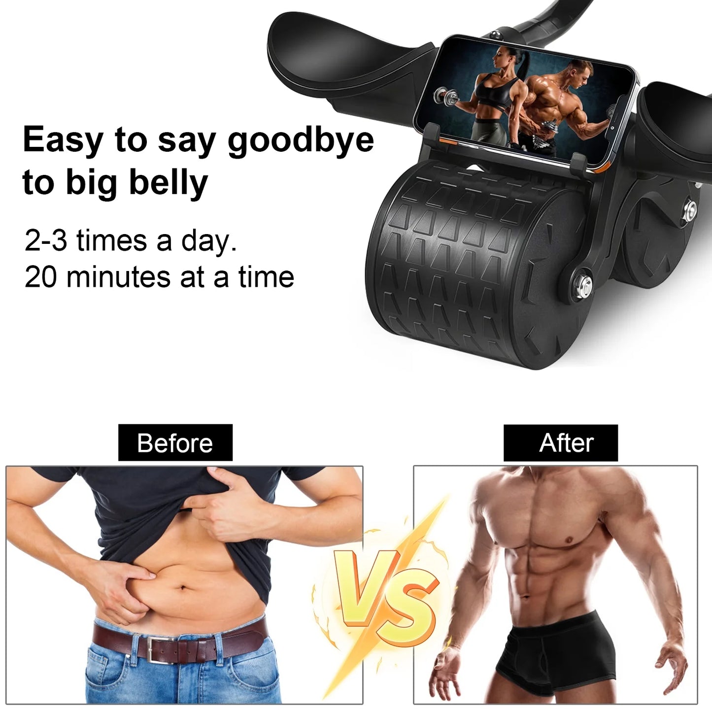 Elevate Your Core Training with the HRIZN Ab Roller Wheel - Featuring Timer & Elbow Support for Ultimate Performance!
