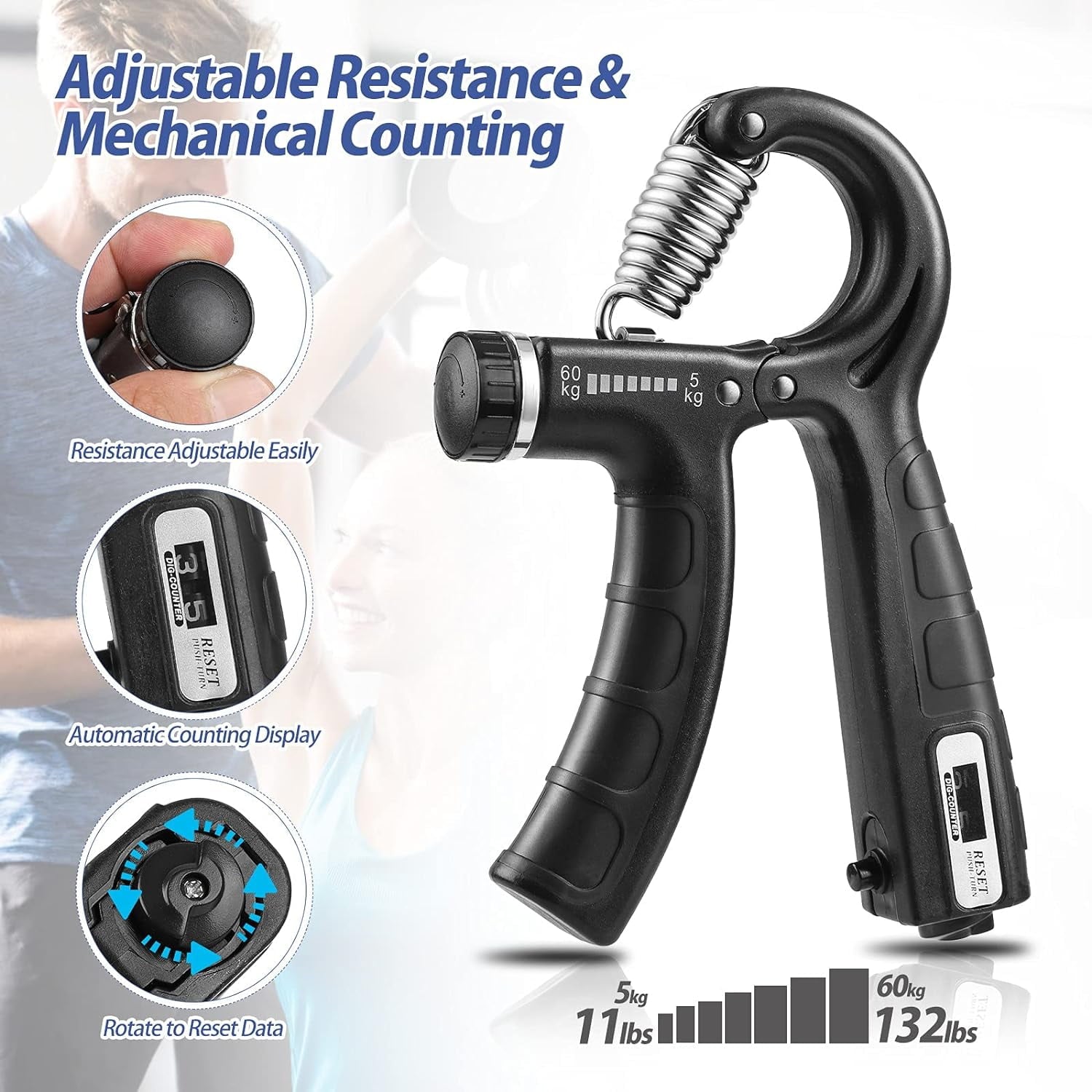Ultimate Grip Strengthener Kit - 5 Pack Adjustable Resistance for Enhanced Forearm Training