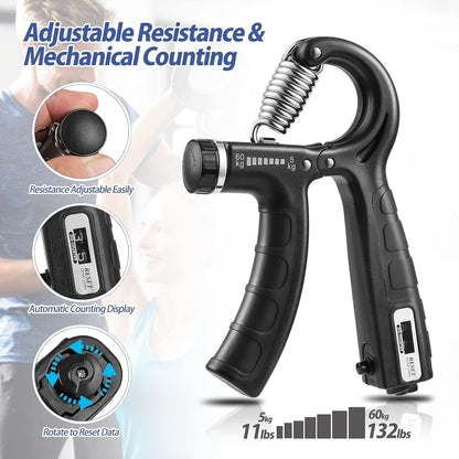Ultimate Grip Strengthener Kit - 5 Pack Adjustable Resistance for Enhanced Forearm Training