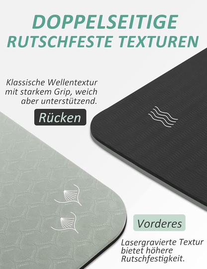HRIZN TPE Yoga Mat | 8mm Extra Thick, Non-Slip