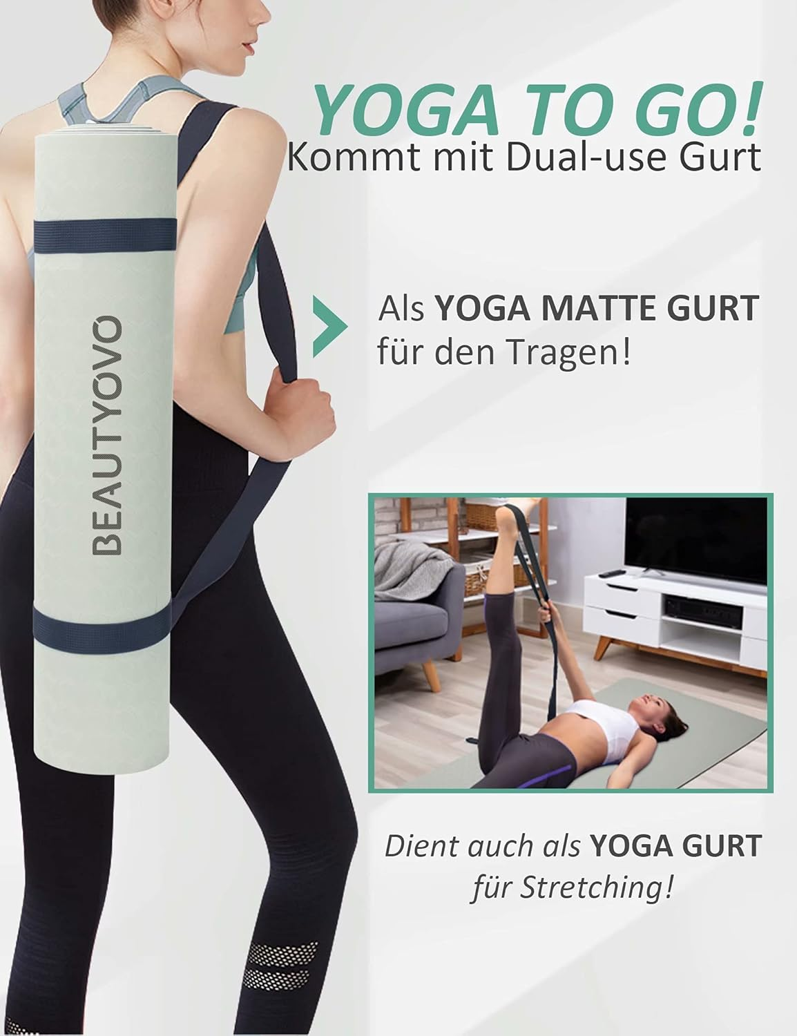 HRIZN TPE Yoga Mat | 8mm Extra Thick, Non-Slip