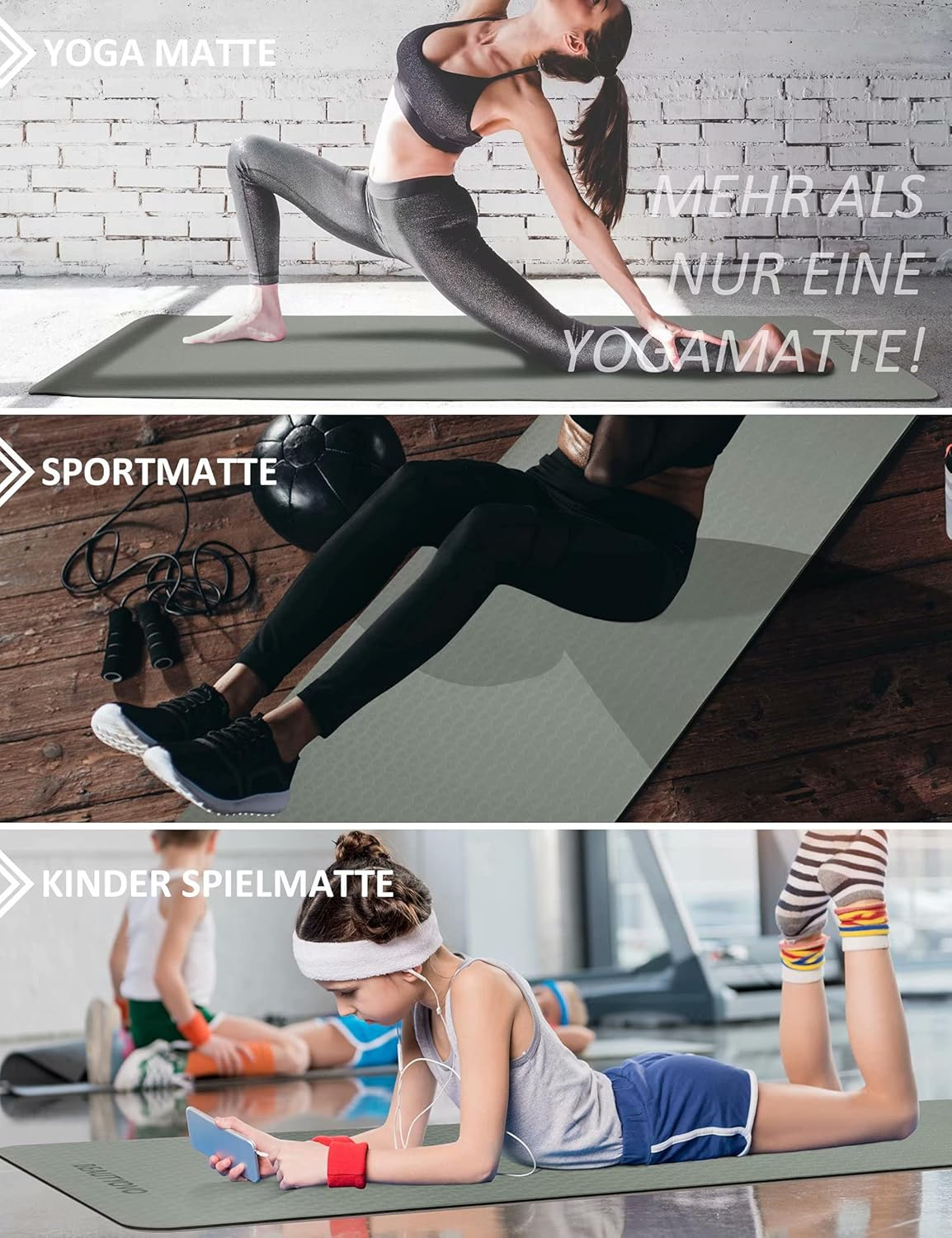 HRIZN TPE Yoga Mat | 8mm Extra Thick, Non-Slip