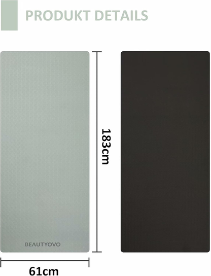 HRIZN TPE Yoga Mat | 8mm Extra Thick, Non-Slip