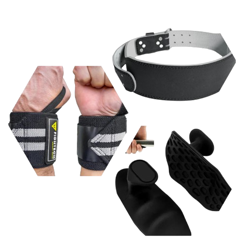 HRIZN™ Strength Essentials Bundle – Belt, Wrist Wraps & Finger Grips
