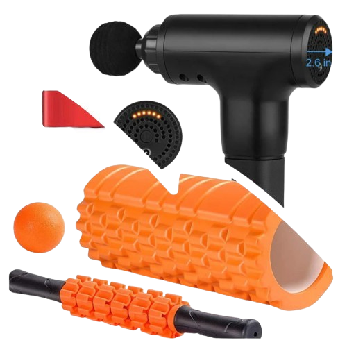 HRIZN™ Ultimate Recovery Bundle – Massage Gun & 5-in-1 Foam Roller Kit
