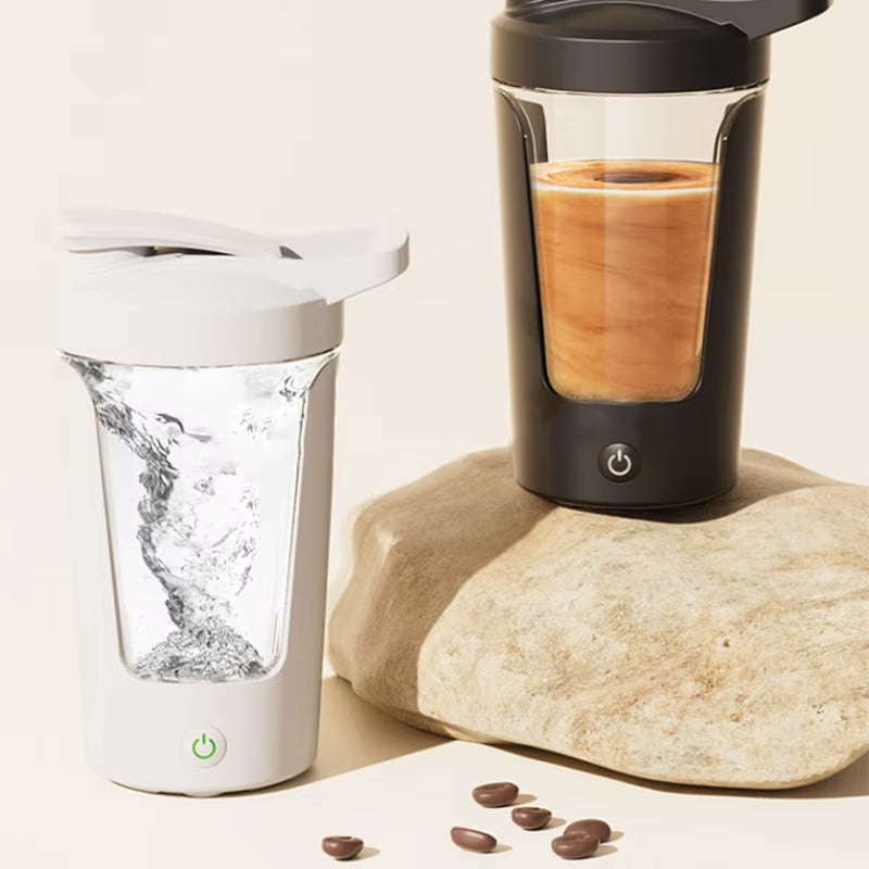 Elevate Your Fitness Game with the HRIZN USB Rechargeable Protein Shaker Cup - 450ml Portable Mixing Bottle for Smooth Shakes Anywhere