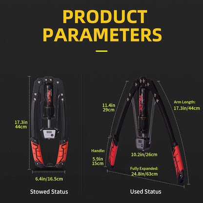 Unleash Your Strength with the HRIZN Adjustable Hydraulic Chest Expander & Arm Twister - Perfect for Building Upper Body Muscle
