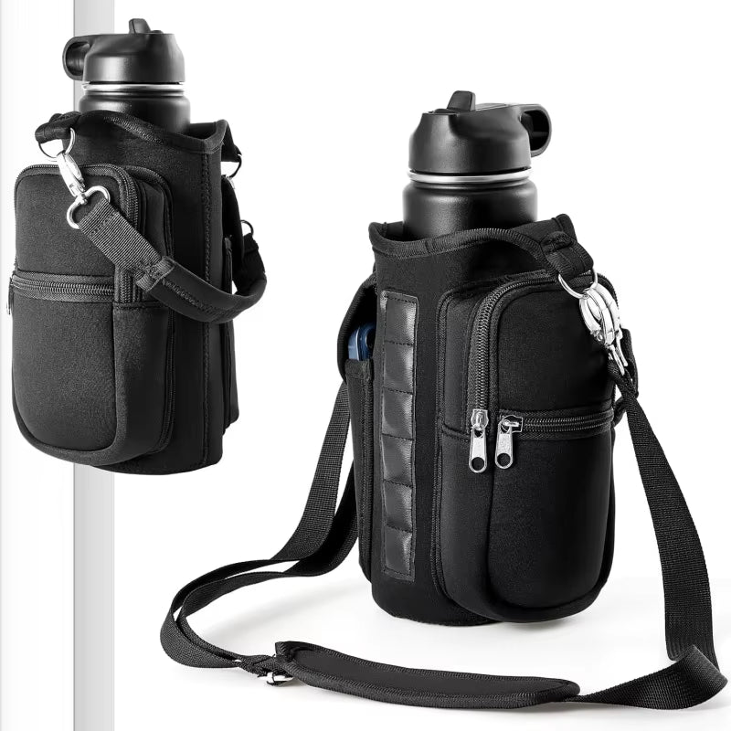 Stay Hydrated in Style: HRIZN Magnetic Water Bottle Holder with Phone Pocket and Adjustable Strap