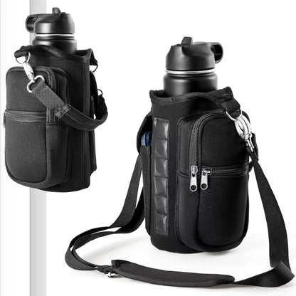 Stay Hydrated in Style: HRIZN Magnetic Water Bottle Holder with Phone Pocket and Adjustable Strap