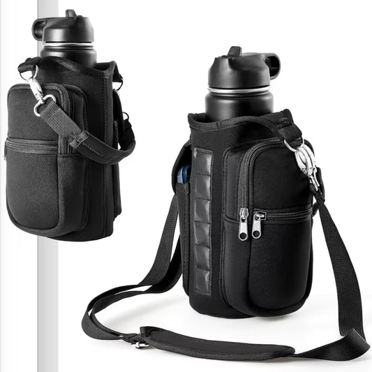 Stay Hydrated in Style: HRIZN Magnetic Water Bottle Holder with Phone Pocket and Adjustable Strap