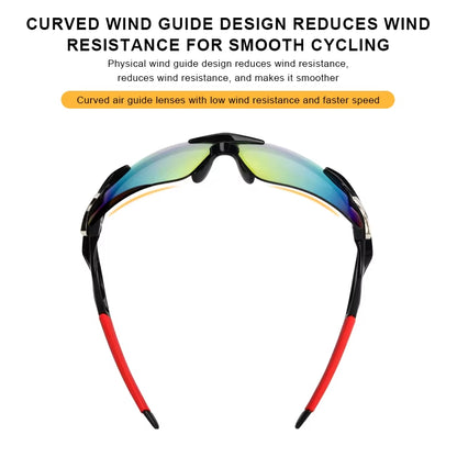 Unleash Your Cycling Potential with HRIZN Men's Premium Sports Sunglasses - Ultimate UV Protection for Road & Mountain Biking