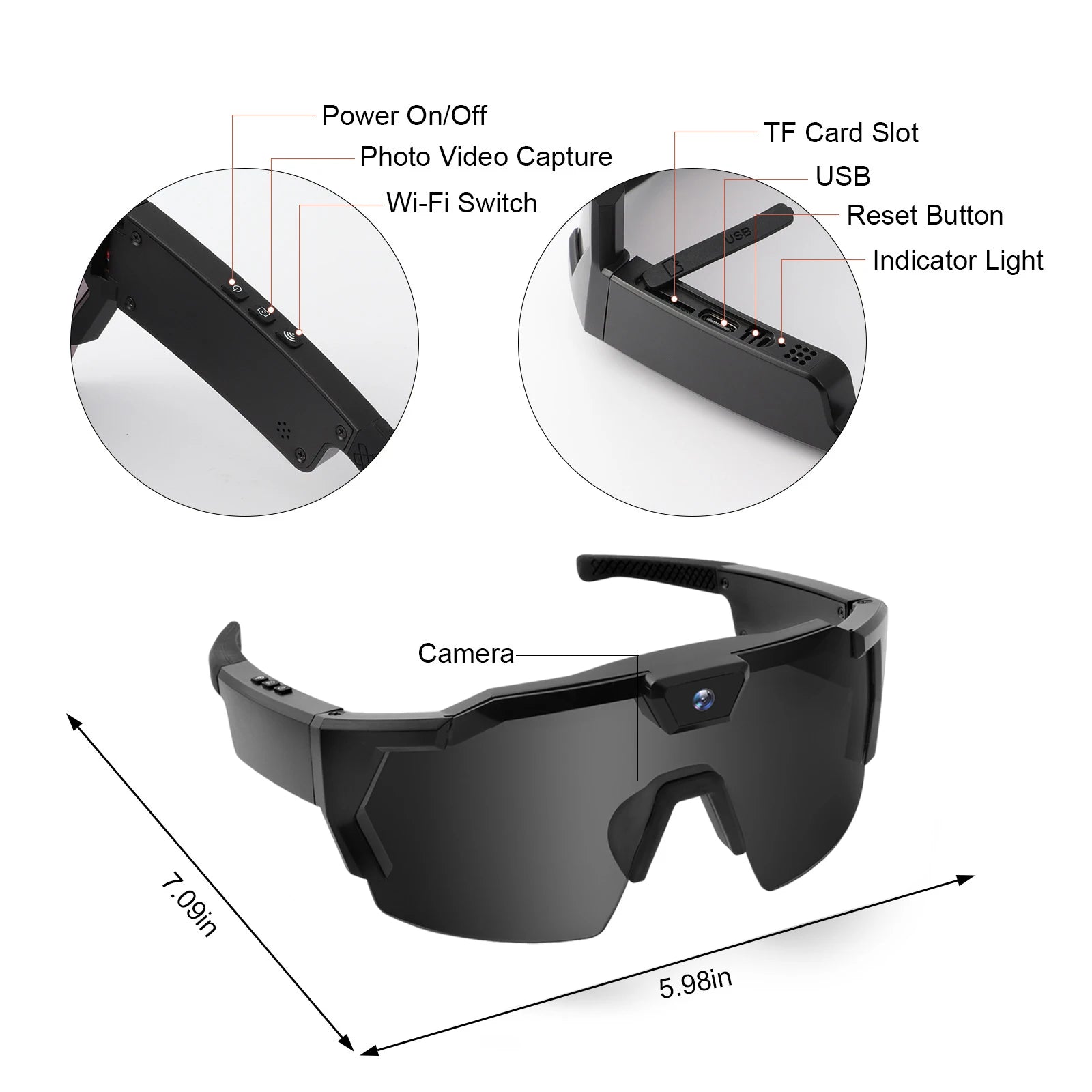 Experience Adventure Like Never Before with HRIZN HD 1080P Smart Action Camera Sunglasses for Cycling and Hiking