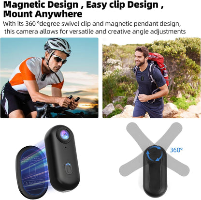 Capture Every Adventure with the HRIZN 4K Mini Body Camera - Waterproof, Portable POV Cam with 64GB Storage and Hands-Free Helmet Mount for Cycling, Motorcycling, and Vlogging