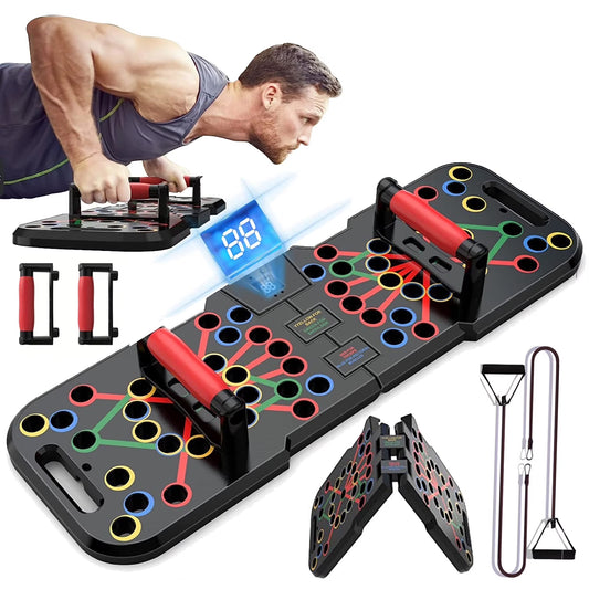 Transform Your Home Workouts with the HRIZN Smart Count Push Up Board - 60 in 1 Multi-Function, Foldable & Portable Fitness Solution for All Ages!