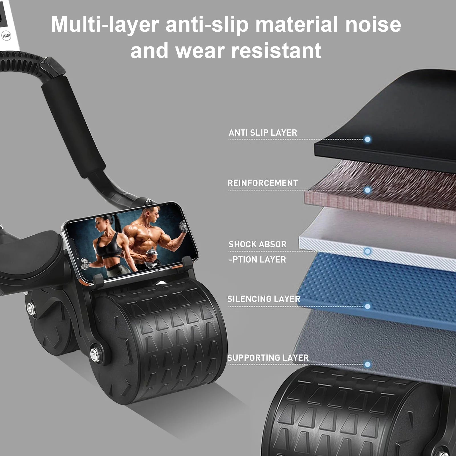 Elevate Your Core Training with the HRIZN Ab Roller Wheel - Featuring Timer & Elbow Support for Ultimate Performance!