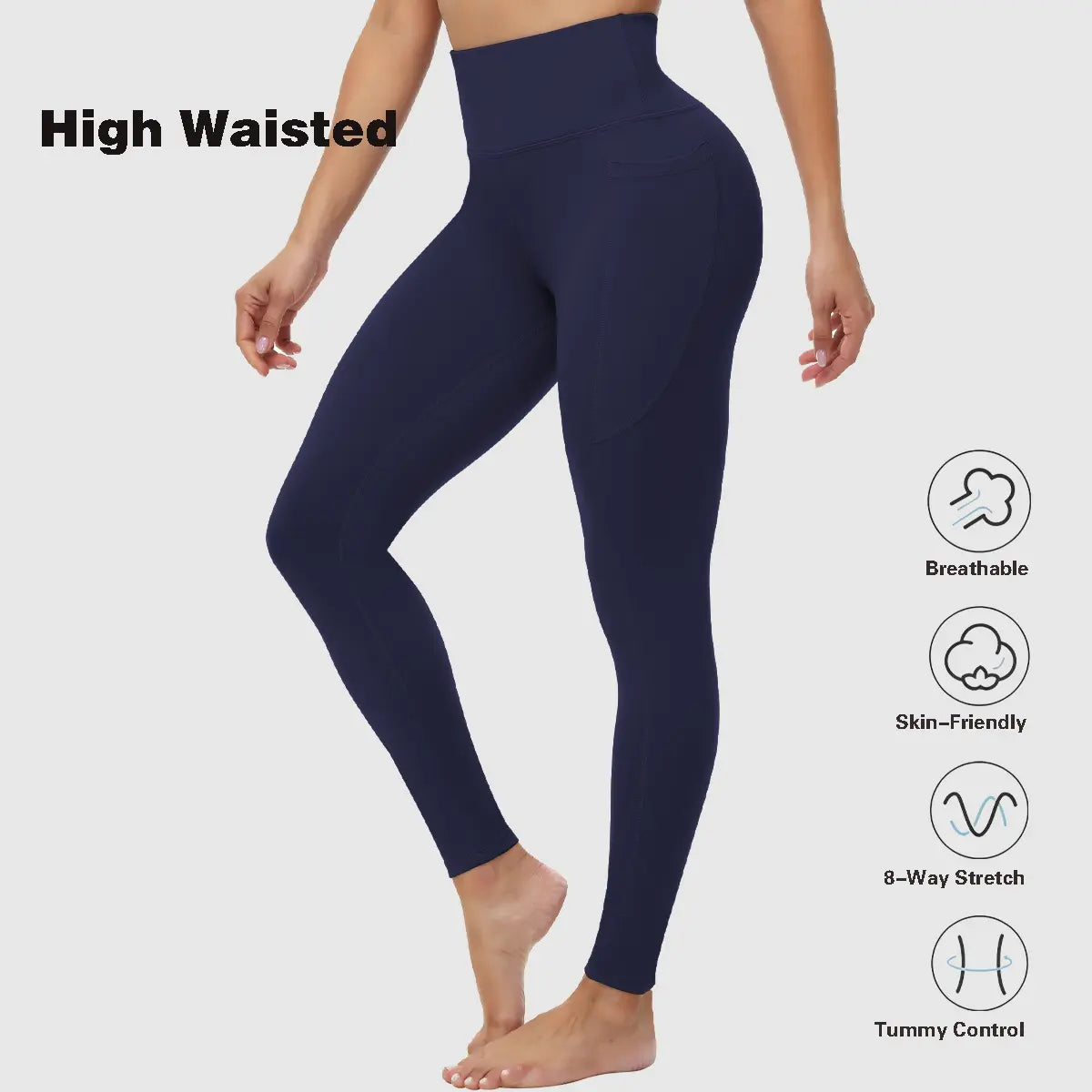 Elevate Your Workout with Stylish High-Waisted Yoga Pants Featuring Convenient Pockets - Ideal Leggings for Gym and Everyday Wear