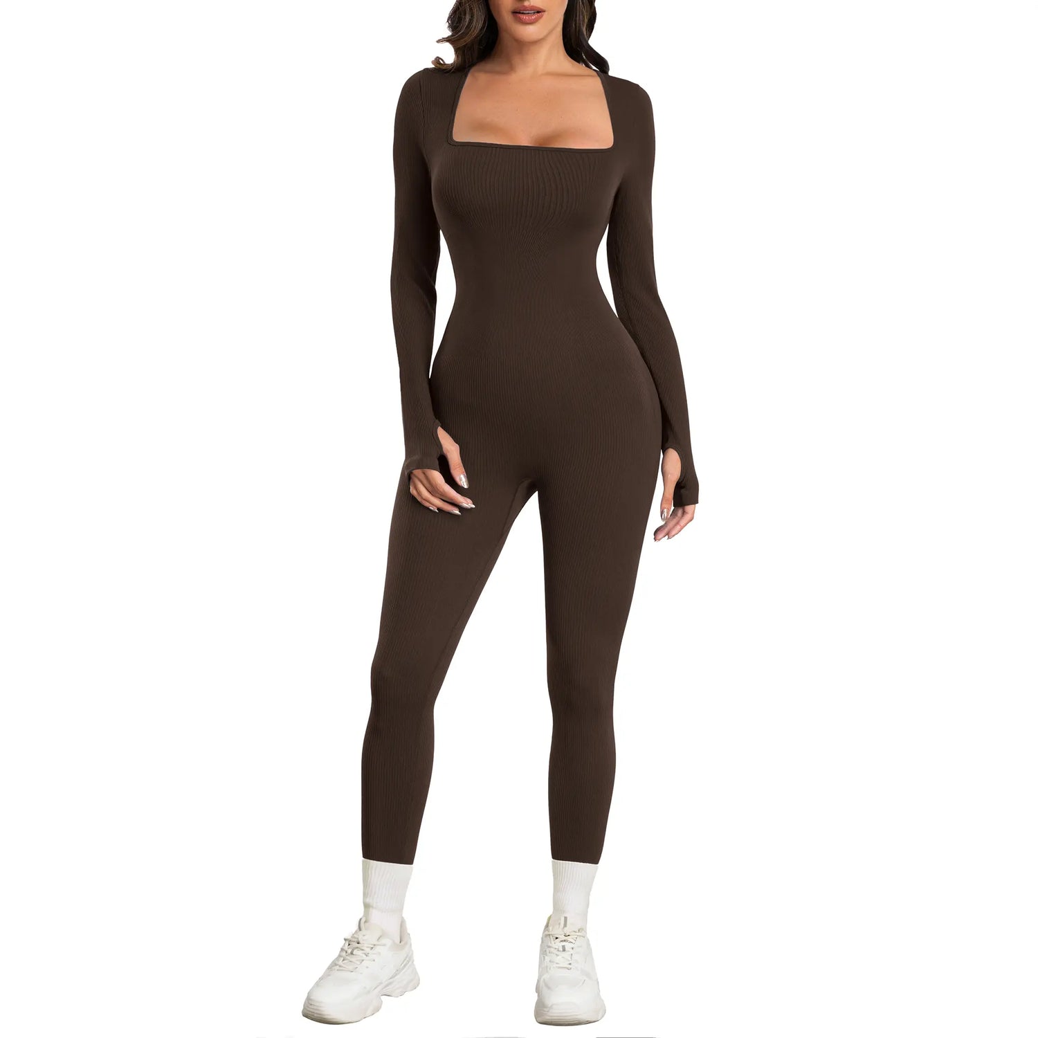 Transform Your Workout Experience with the HRIZN Women's Ribbed Long Sleeve Yoga Jumpsuit