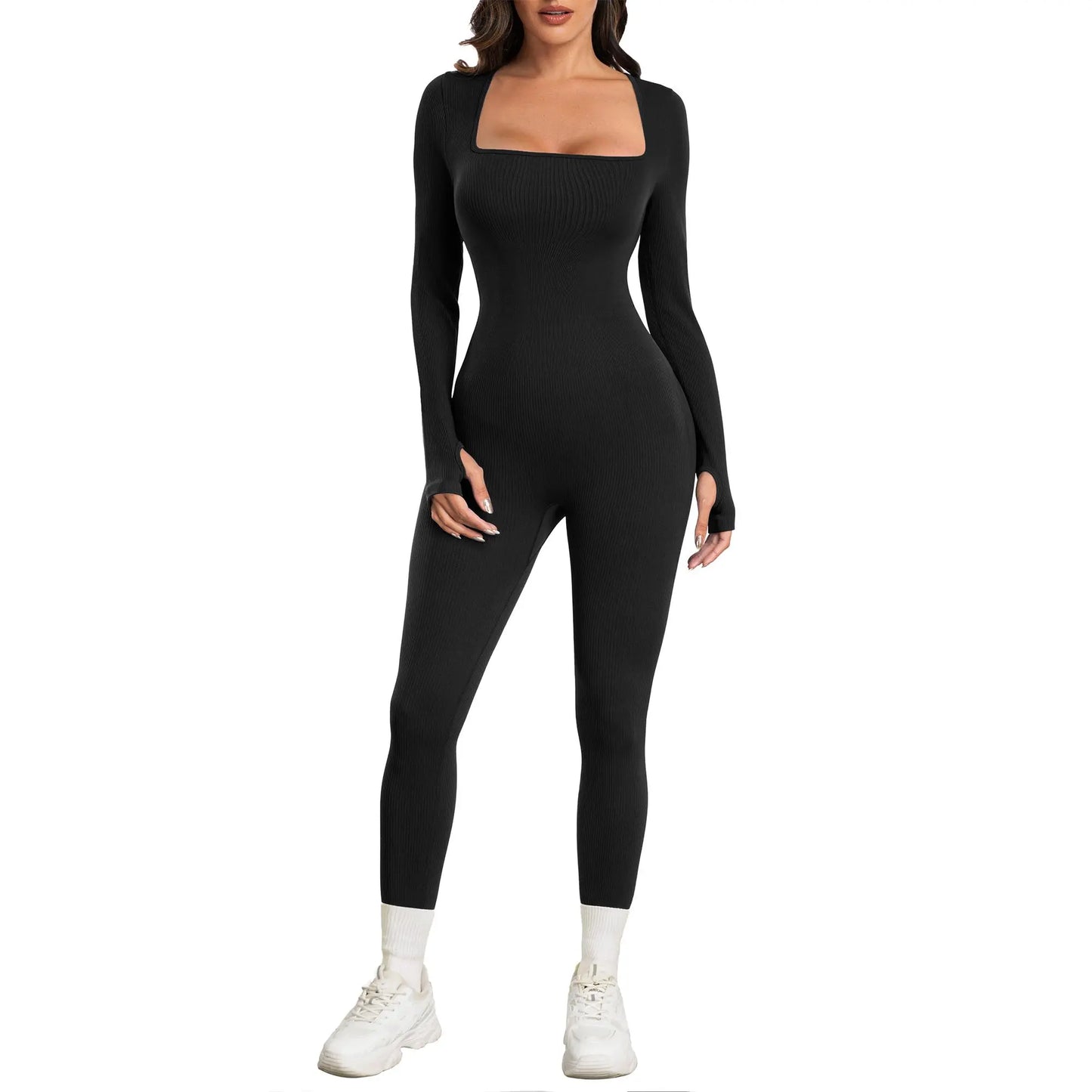 Transform Your Workout Experience with the HRIZN Women's Ribbed Long Sleeve Yoga Jumpsuit