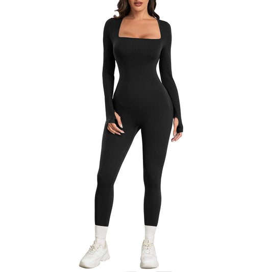 Transform Your Workout Experience with the HRIZN Women's Ribbed Long Sleeve Yoga Jumpsuit